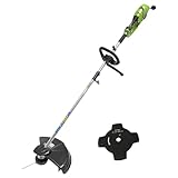 Greenworks Tagliabordi e Decespugliatore Elettrico 230V 1200W Taglio 40cm 2mm filo/coltello 5500 rpm, Maniglia Regolabile Potenza Motore GST1246