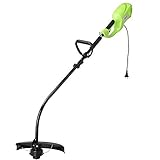 BAKAJI Decespugliatore Elettrico 1000 W 7300 rpm Diametro Taglio 35 cm Tagliaerba Tagliabordi con Doppio Manico Antiscivolo Rasaerba Giardino con Tracolla e Filo Nylon da 6mt Incluso