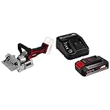 Einhell Fresatrice orizzontale a batteria TE-BJ 18 Li-Solo Power X-Change + Einhell Pxc Starter Kit 18 V, Batteria 2,5 Ah E Caricabatteria Power X-Change, Nero Rosso, 10 x 15 x 11.3 Cm