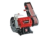 Einhell Levigatrice a nastro da banco TC-US 350 (350 Watt, funzione abrasione con nastro/disco, carter di protezione, disco abrasivo grana grossa+nastro abrasivo inclusi)