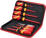 Manusage Set di cacciaviti elettricista isolato da 1000V, professionale 8 pezzi CR-V magnetico Phillips Slotted Cacciavite con custodia