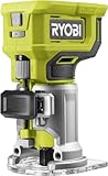 Ryobi RTR18-0, Rifilatore a Batteria 18V One+, Fresatrice per Legno con Luce LED e Accessori Inclusi, 20,000-30,000 giri/min, Regolazione della Profondità di Lavoro, Batteria non Inclusa