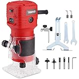 TEENO Rifilatore Fresatrice Verticale 650W 15000-32000 RPM, 6 Velocità Variabili, Legno Rifilatrice Elettrica Con 5 pezzi 1/4 Fresatura Cuter e Mandrino 6.35mm, SCATOLA DEI COLORI