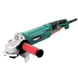 Smerigliatrice Angolare 1100W, POSENPRO Taglio Molatura Angle Grinder 3000-12000RPM con 6 Velocità, Diametro Disco 125 mm, Perfetta per Levigare e Lucidare