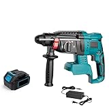 Martello perforatore a batteria compatibile con batteria Makita 18 V, 1 martello demolitore Joule con 4 funzioni, max. foratura 27 mm, 4800 BPM, SDS, impugnatura antiscivolo (1 batteria)