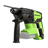 Greenworks GD24SDS2 Trapano a Percussione SDS a Batteria, Motore Brushless, 0-1000 giri/min, 0-4500ipm, 2 Joule di Coppia, SENZA Batteria 24V e Caricabatterie, Garanzia 3 Anni