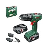 Bosch Home and Garden, Trapano con Percussione a Batteria EasyImpact 18 V-40 (2 Batterie da 2.0 Ah, Sistema 18 Volt, in Custodia per il Trasporto), Easyimpact 18 V-40, Mandrino 13mm