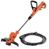 BLACK+DECKER, TAGLIABORDI 550 W - AMPIEZZA TAGLIO 30 cm, ALIMENTAZIONE FILO AUTOMATICA, FILO SINGOLO 1.5 mm, FUNZ BORDATURA con RUOTA + PROLUNGA 10 MT IN DOTAZIONE. BESTA530C10-QS