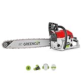 GREENCUT GS680X - Motosega a scoppio con motore a 2 tempi 68cc da 3,9 CV con lama da 22'', avviamento Easy-Start, sistema antivibrazioni, tecnologia TRU-SHARP