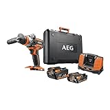 AEG BSB18CBL-X02C Trapano Avvitatore a Percussione Brushless a Batteria 18V, Impugnatura Ergonomica, Include Una Batteria 2.0Ah e Una Batteria 4.0Ah, con Mandrino Estraibile di 13mm