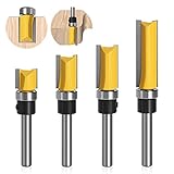 Set di 4 Frese per Legno Gambo 8mm, Punte per Legno Metallo, Fresatura con Cuscinetto, Strumenti per la Lavorazione del Legno per Tagliare il Legno (4)