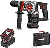 Parkside PERFORMANCE - Martello combinato motore senza brushless 20 Volt PKHAP 20-Li con batteria 4,0 Ah, caricatore e valigetta