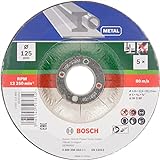 Bosch Home And Garden Dischi 5 Pezzi, Per Metallo, Adatto Per Smerigliatrici Angolari Manuali Con Diametro Del Disco Da 125 Mm, Accessori Per Smerigliatrice Angolare, 125 X 22.23 X 2.5 Mm