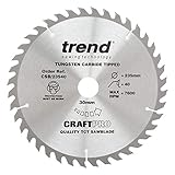 Trend Lama per sega combinata CraftPro TCT, diametro 235 mm x 40 denti x foro 30 mm, punta in carburo di tungsteno, CSB/23540