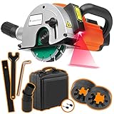 TIMBERTECH® Scanalatore - 1700W, 4000 giri/min, Laser di Guida, 2 Lame Diamantate Ø150mm, Adattatore per Aspirapolvere, con Custodia da Trasporto - Scanalatrice per Muro, Tracce, Fresa Tracciatrice