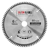 Saxton TCT - Lama per sega circolare per legno, 160 mm x 20 mm x 80 t, per Festool TS55, Bosch, Makita, DeWalt, adatta per seghe da 165 mm