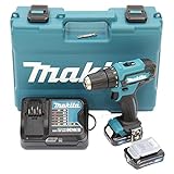 Trapano a batteria Makita DF333DSAE 12 V max./2,0 Ah, 2 batterie+caricabatterie in custodia da trasporto, nero, blu