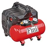 Fini Siltek S/6 Compressore Silenzioso 2 Manometri (59 Db), 6L, 1.0 Hp, 8 Bar, 750 W, 230 V, Rosso, ‎37 x 37 x 37.5 cm 16.54 Kg