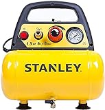 Stanley D 200 Compressore 6 Lt 1,5Hp, Pressione Max 8 Bar/116 Ps, Rumorosità 97 Db, ‎38 x 38 x 35 cm, 9 Kg